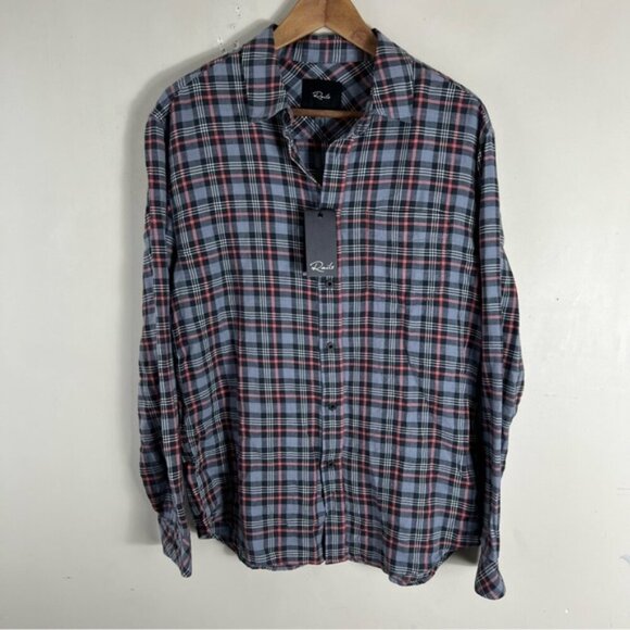 Rails Men's Wyatt Plaid Sport Shirt in Valencia Steele Size Medium Cotton NWT - Picture 2 of 12